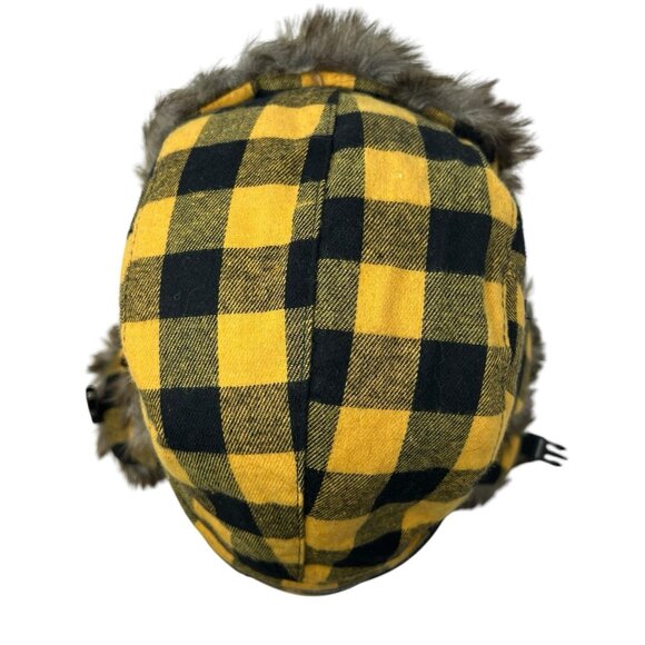 Pittsburgh Penguins Hockey Fights Cancer Trapper Hat Cap Faux Fur SGA 2023 Plaid - Picture 10 of 11